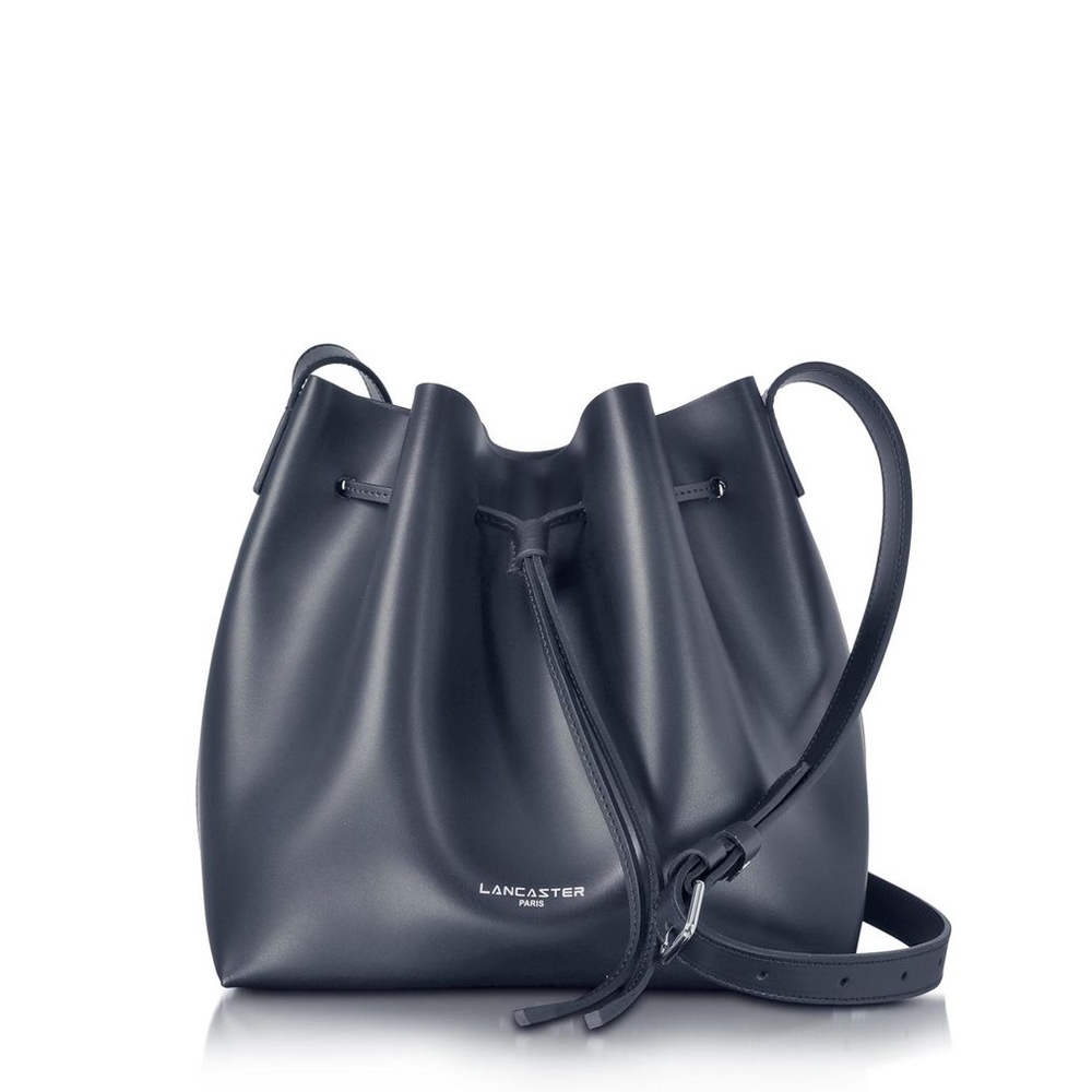 Lancaster Paris Pur Smooth Leather Bucket Bag Blue